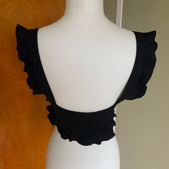 Zara Cropped Tank Top with Ruffle Detail - Picture 4 of 4